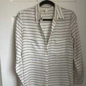 Womens Club Monaco Striped Button Up